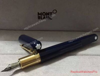 Fake Montblanc M Ultra Fountain Pen - M Marc Newson Fountain Pen Blue w Gold Clip